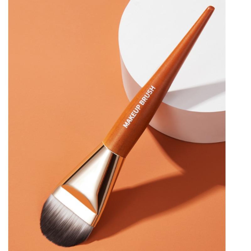 Widened Thin Makeup Foundation Ultra Brushtongue Shaped Makeup Brush Wooden Handle Makeup Brush Beauty Tool