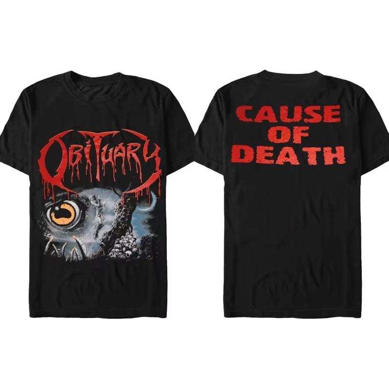 

American Hip Hop Tshirt Mens Death Metal Obituary Streetwear Overszied Short Sleeves Y2k Heavy Cotton Clothing - Men s Summer... 5XL різнокольоровий