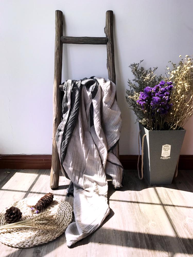 Autumn/Winter Cotton-Linen Color Block Scarf: Korean-Style Shawl for Women & Men
