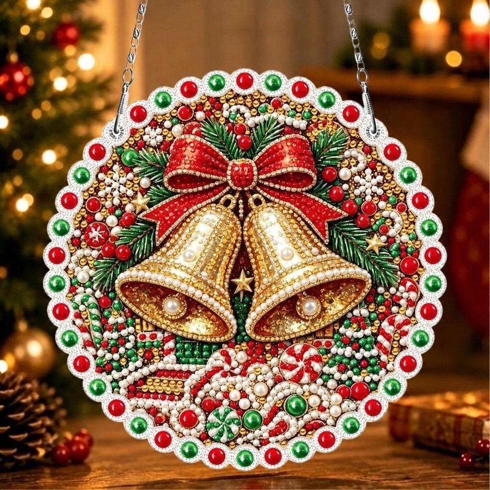 5D Christmas Diamond Painting Set DIY Craft Xmas Acrylic Pendant  Home Decoration
