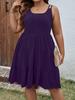 Independent Station European and American Spring and Summer Large Size Women's Clothing A Pendulum Loose Solid Color Sleeveless Medium and Long Dress