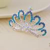 Korean Style Crown Jewelry Comb Hair Ornaments Princess Rhinestone Crown Alloy Colorful Girls Birthday Dance Hair Accessories
