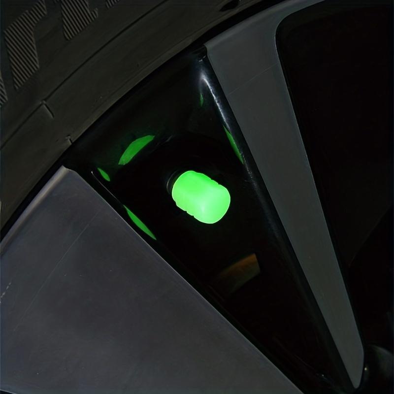 4pcs Luminous Car Tire Valve Cap - Hexagonal Rubber Car Tire Valve Cover Universal Small Car Air Valve Valve Cap Luminous Valve