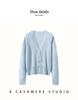 Women's Cashmere V-Neck Patchwork Lace Trim Cardigan