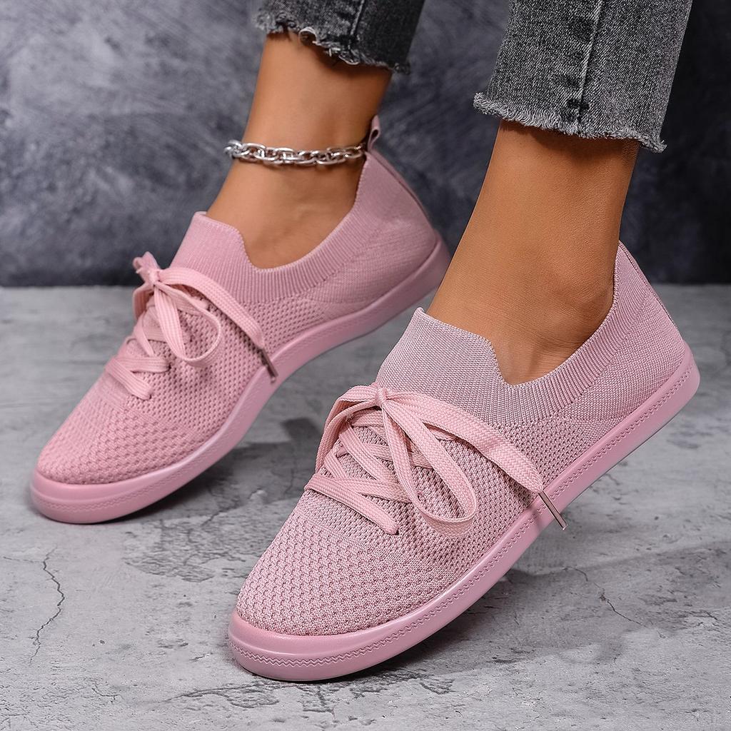 Ladies Platform Lightweight Sneakers Female Woman New Shoes Women Mesh Breathable Flats Lace-up Comfortable Loafers Flats Shoes