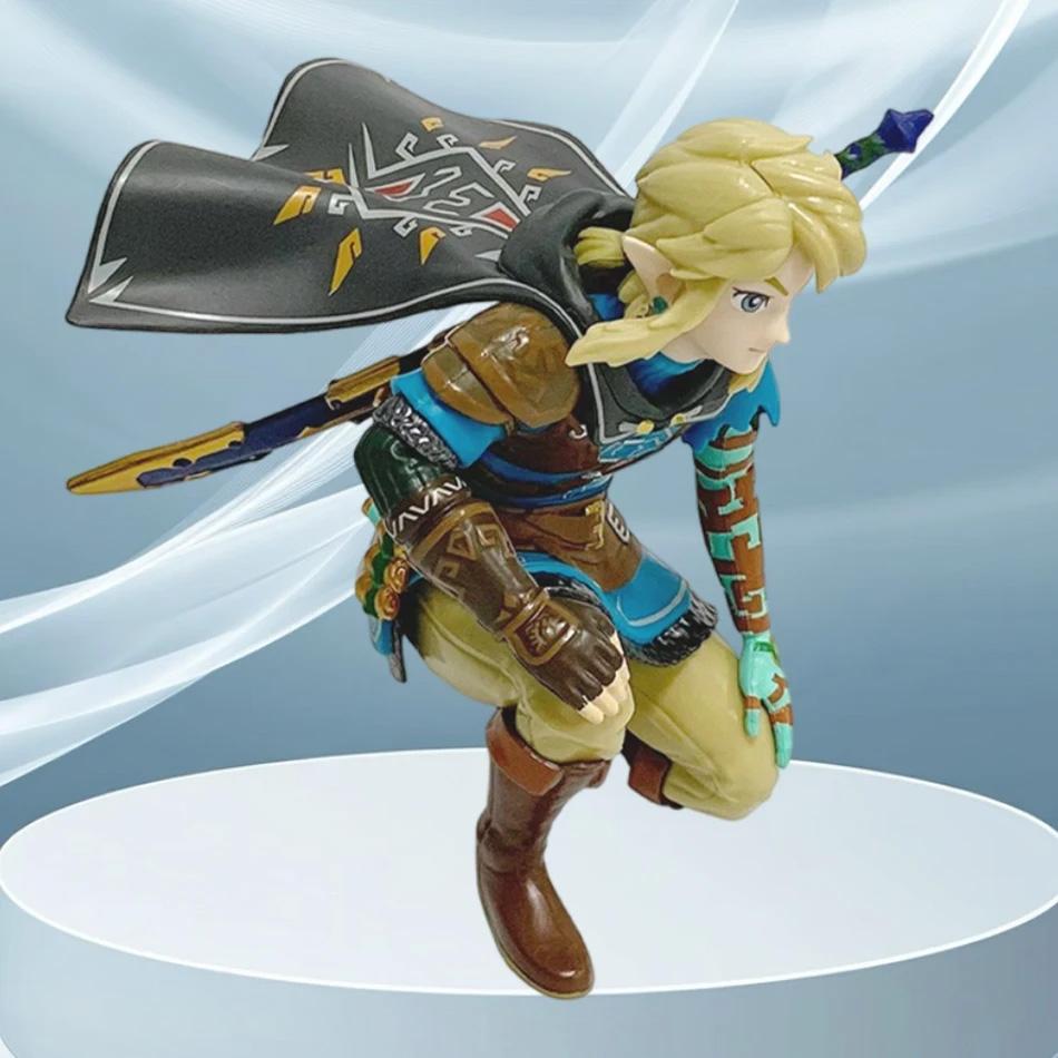 12cm Legend Of Zelda Anime Link Kingdom Of Tears Squatting Position Statue Game Pvc Handheld Models Dolls Ornaments Gifts