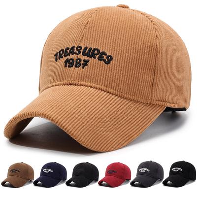 Corduroy Solid Color Baseball Cap Outdoor Simple Casual Letter Duck Tongue Cold And Warm Men'S And Women'S Hats