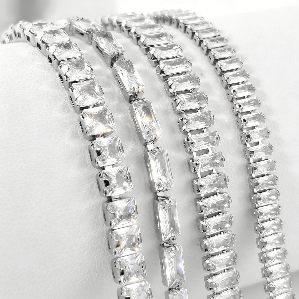 Zircon Tennis Bracelet Women's Square Light Luxury Exquisite Bracelet Gift Jewelry