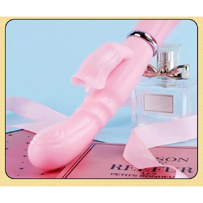 Vibrateur Dildo Point G Lapin Stimulateur Clitoris Pénis Anal Double Pénétration Lècheur Langue Double Tige Jouet Sexuel Pour Femmes Adultes