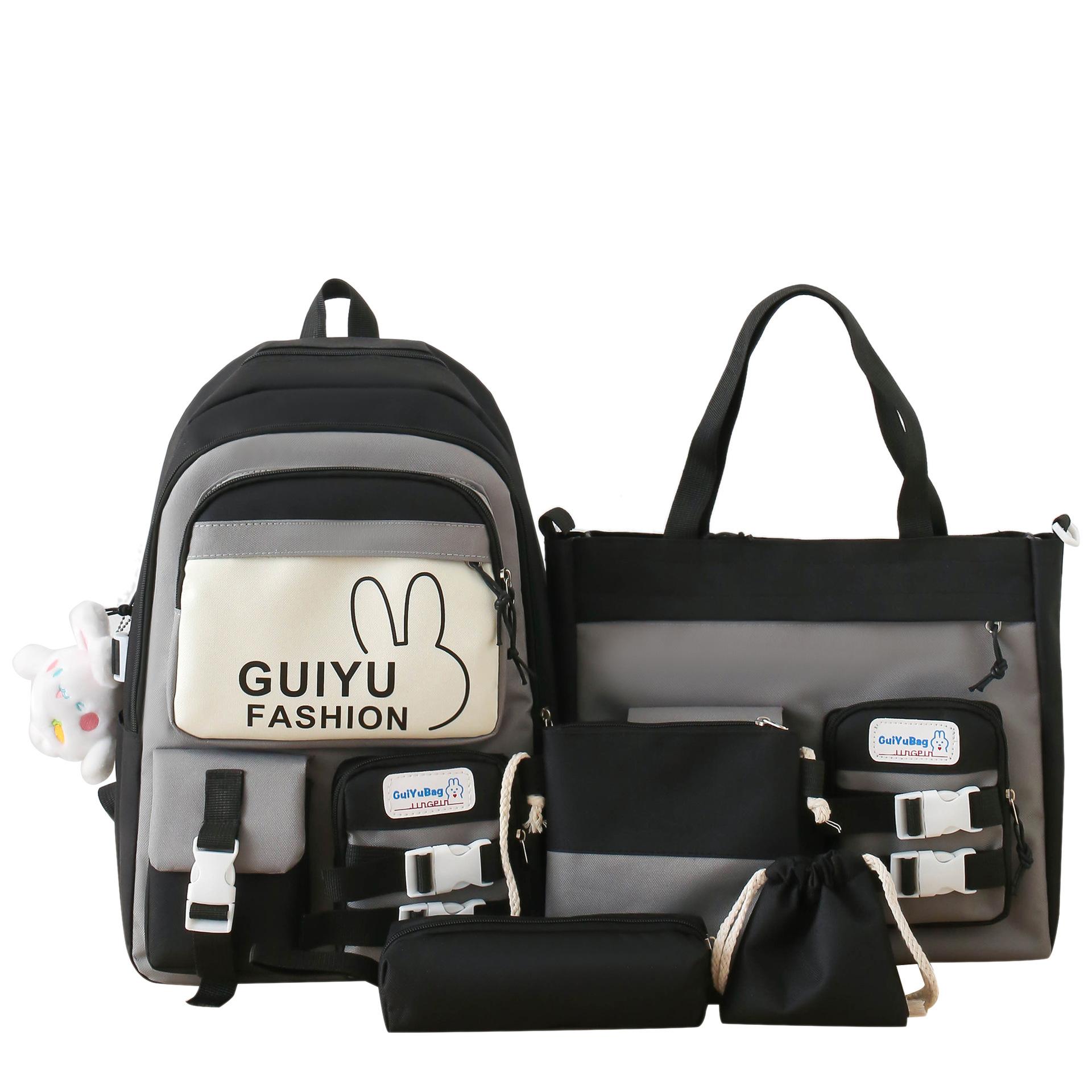 

Школьная сумка Рюкзак Набор младших школьников Школьная сумка Рюкзак большой емкости белый/чёрный