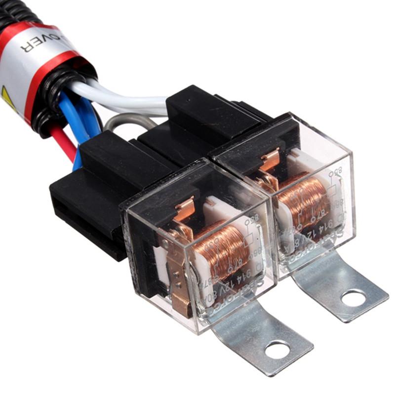 H4/9003 Wiązka przewodów do konwersji reflektorów Auto H4 Wiązka przewodów z przekaźnikiem 2 Żarówki reflektorów Naprawa do samochodu 12V Żarówka H4