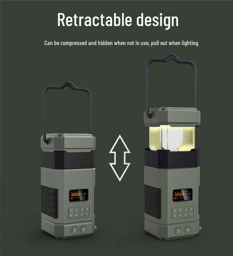 Portable Solar Lantern & Bluetooth Speaker with Hand-Crank Generator for Emergency Preparedness