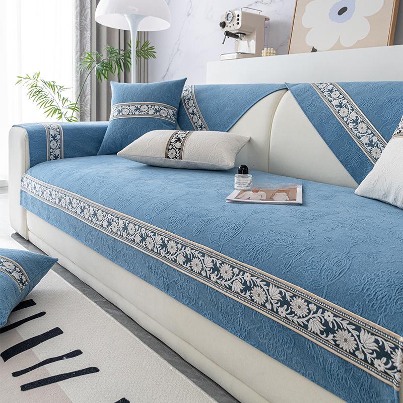 

Плотная подушка для дивана из синели, современный вход в стиле люкс, универсальный противоскользящий чехол для дивана, ткань 70*70cm