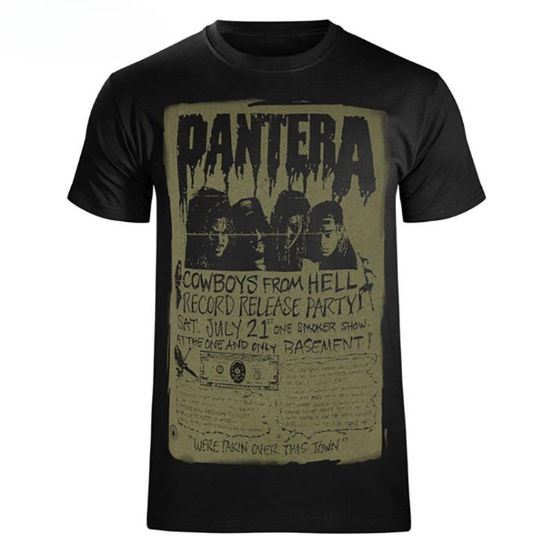 

Band Pink Panther Skull Pattern Dark American Rock Style Cotton Men s Short-Sleeved T-Shirt 2026 Summer 2XL