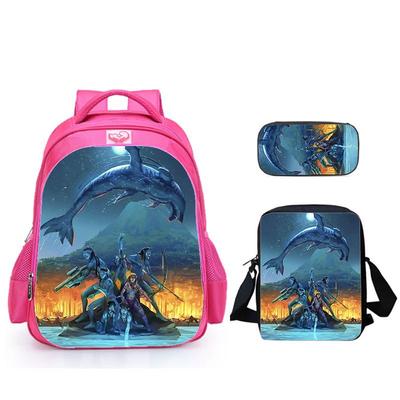 Fire And Ashes Peripheral School Bag, Ashes Style Merchant Printed Backpack, Student Satchel Pencil Bag Three-Piece Set