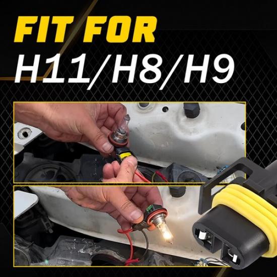 Wire Pigtail Female S H11 Two Harness Head Light Low Beam Socket Connector Plug