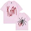 Rock Band Korn Print T Shirts Spider Graphic Tshirt Men Vintage Oversized T-shirt Unisex Alternative Nu Metal Music Short Sleeve