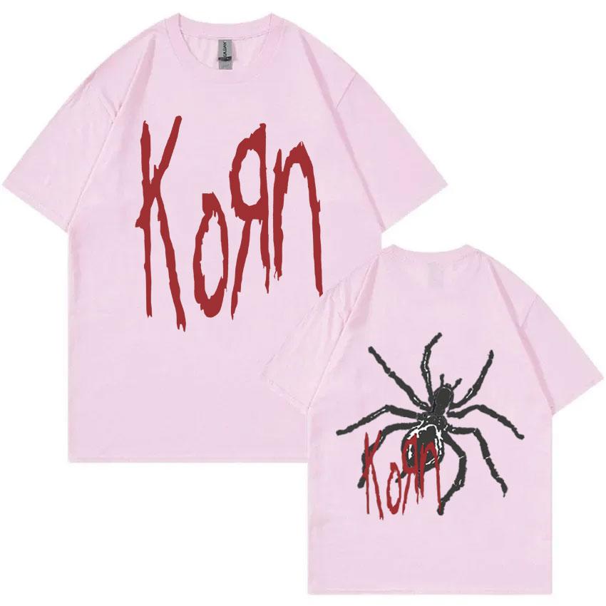 Rock Band Korn Print T Shirts Spider Graphic Tshirt Men Vintage Oversized T-shirt Unisex Alternative Nu Metal Music Short Sleeve