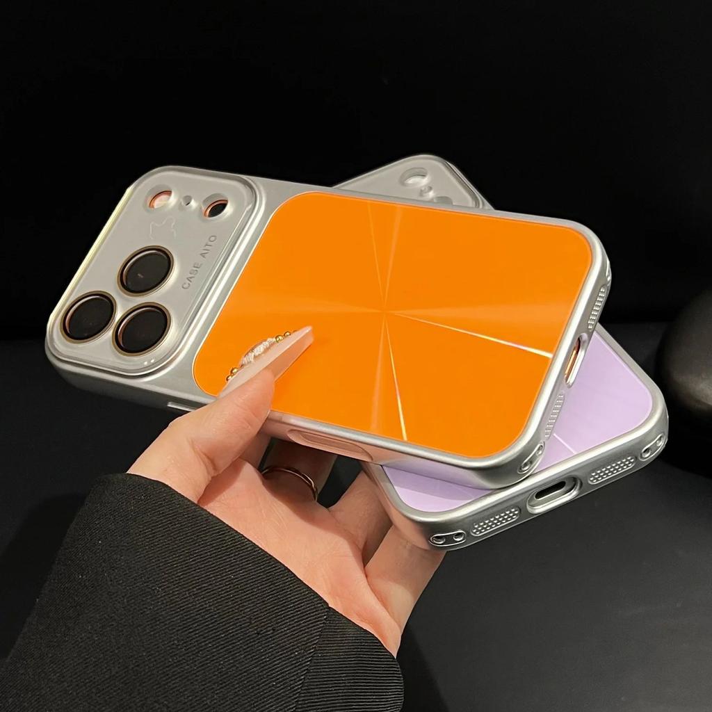 Dazzling Laser CD Pattern Large Window Bumper Case For iPhone 17 16 15 14 Pro Max Shockproof Crystal Camera Protection Cover