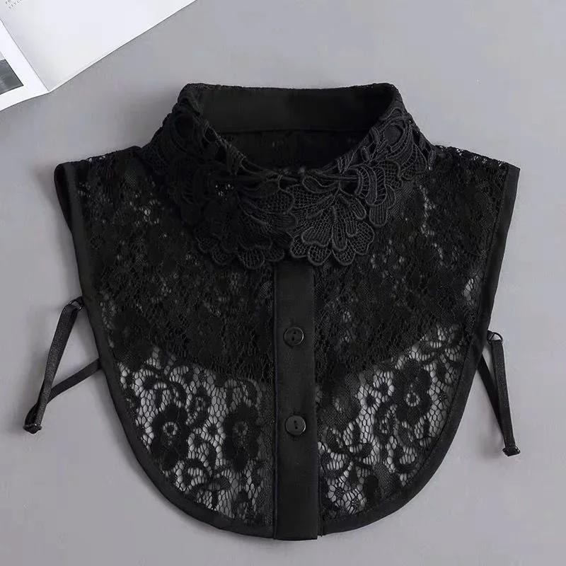 Fake Collar New Women Spring Autumn Versatile Sweaters Fashion Trend Lace Chiffon Popular Western Decorative