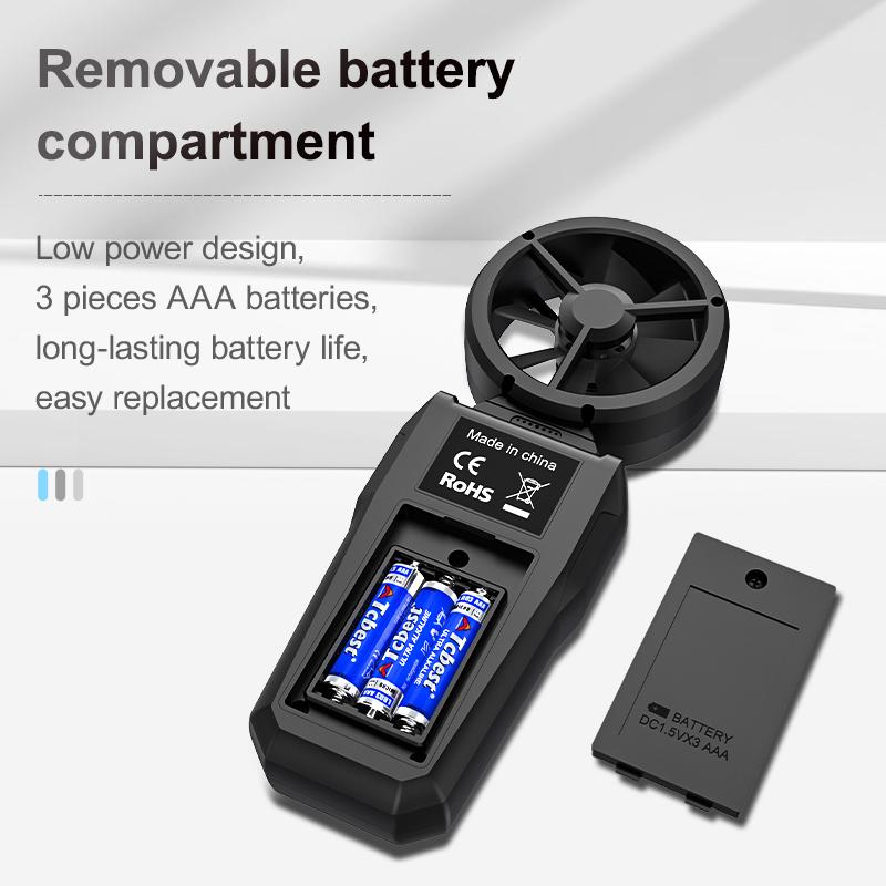 AM610 Tragbares digitales LCD-Windgeschwindigkeitsanemometer Handheld-Windgeschwindigkeitsmesser Luftgeschwindigkeitstester Windgeschwindigkeitsdetektor