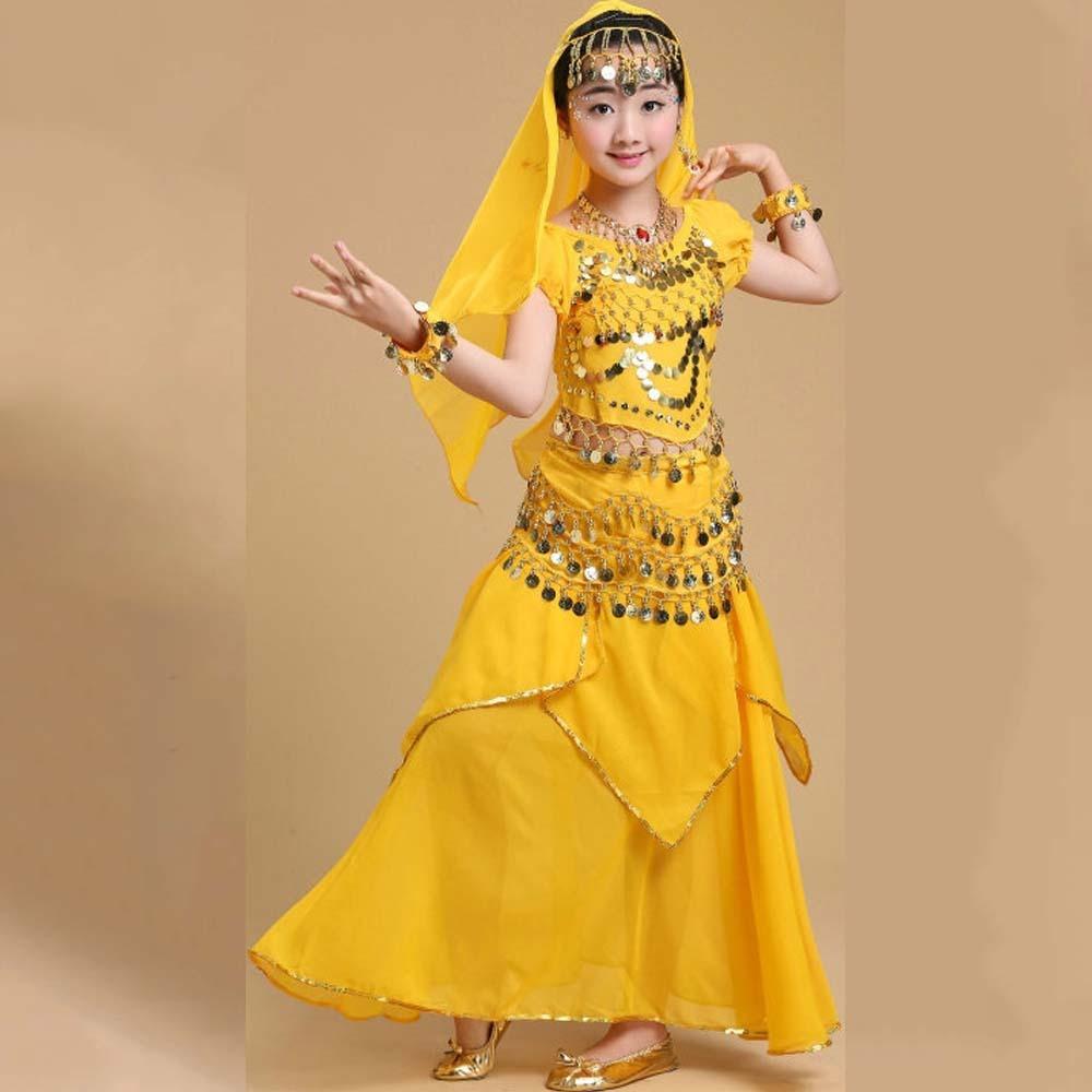 Headdress Belly Dance Costumes Princess Dress India Girls' Clothing Dance Costumes Set  Toddler