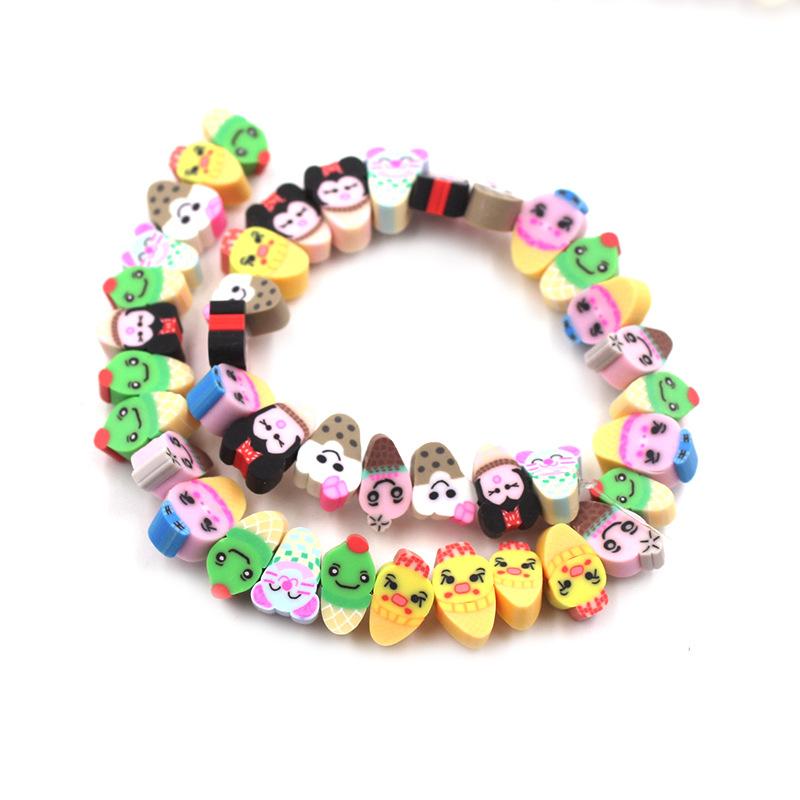 Soft Pottery Beads Beaded Handmade Materials Diy Jewelry Accessories Mobile Phone Chain Bead Separation Mixed Color Soft Pottery Loose Beads