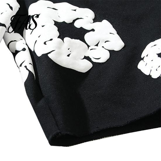 Pantaloncini da uomo con motivo Kapok Estate Stampa Floreale Coulisse Vita Elastica Ampio Tasche Corte Pantaloni Corti Pieghe Vacanza Spiaggia Sportivo Casual Abbigliamento Casa