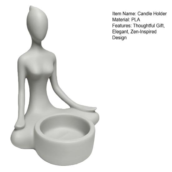 Portacandele Figurine Sedute Stampate 3D, Supporto per Candeline Tea Light Yoga Zen, Decorazione Minimalista per Scrivania e Scaffale, Regalo Mindfulness per Yogi
