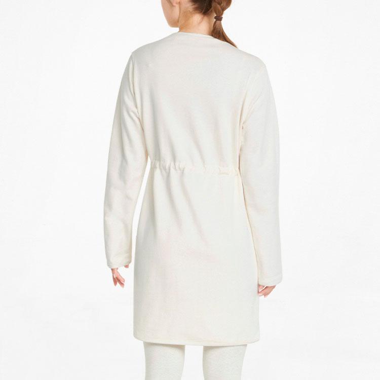 Puma Yoga Series Cotton Tie Loose Long Sleeve Solid Color Jacket Women Outerwear White 521470-65