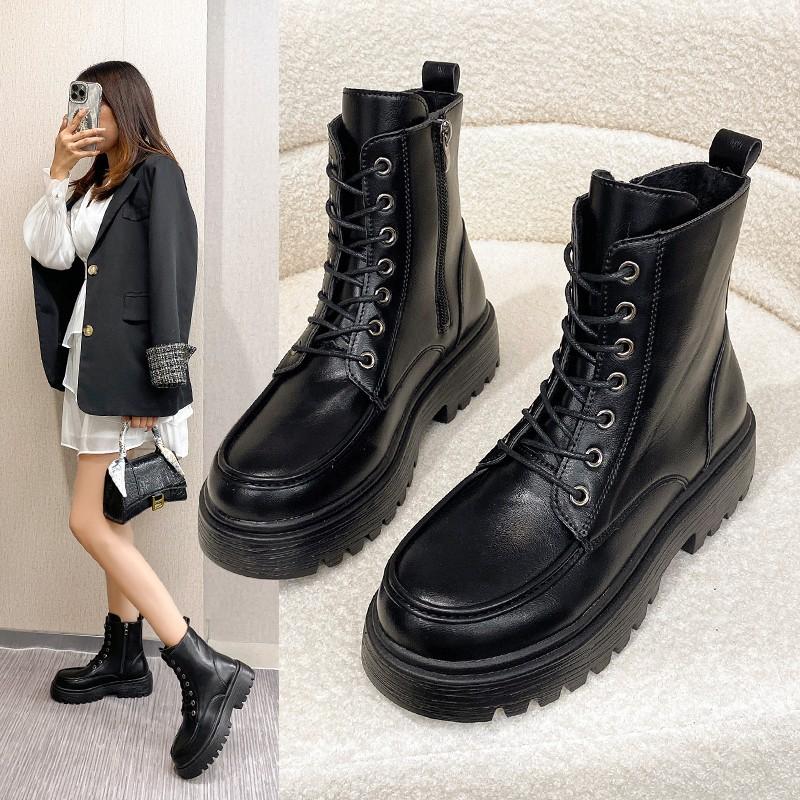 Martin Boots Women's British Style New Spring and Autumn Fashion Versatile Women's Boots Lightweight Thick-soled Thin Short Boots Tide