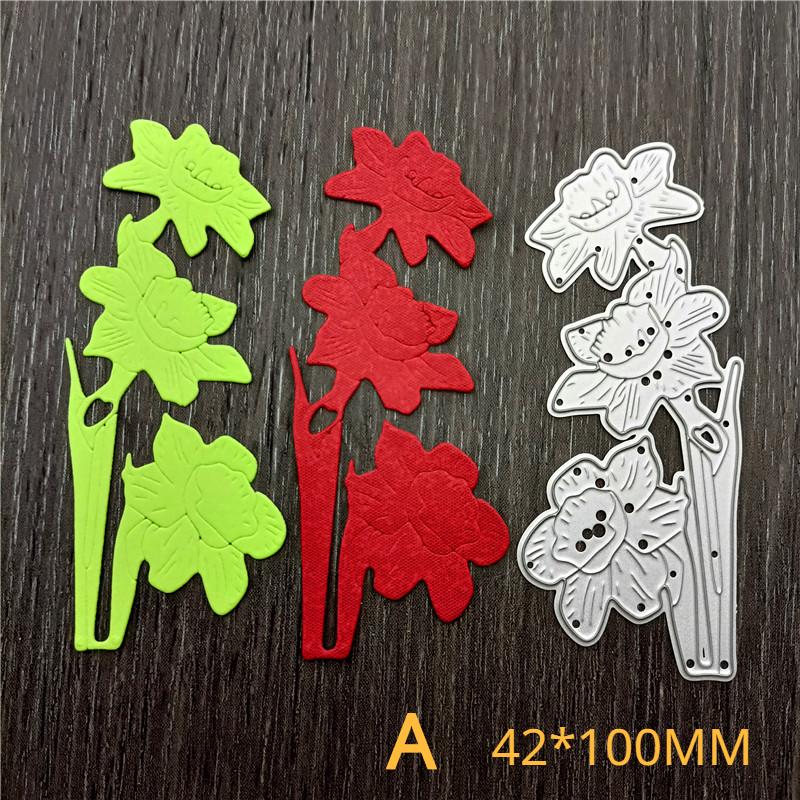 2pc Miexd Flower and Leaf Decoration Metal Cutting Dies Stencils Die Cut for DIY Scrapbooking Album Paper Card Embossing