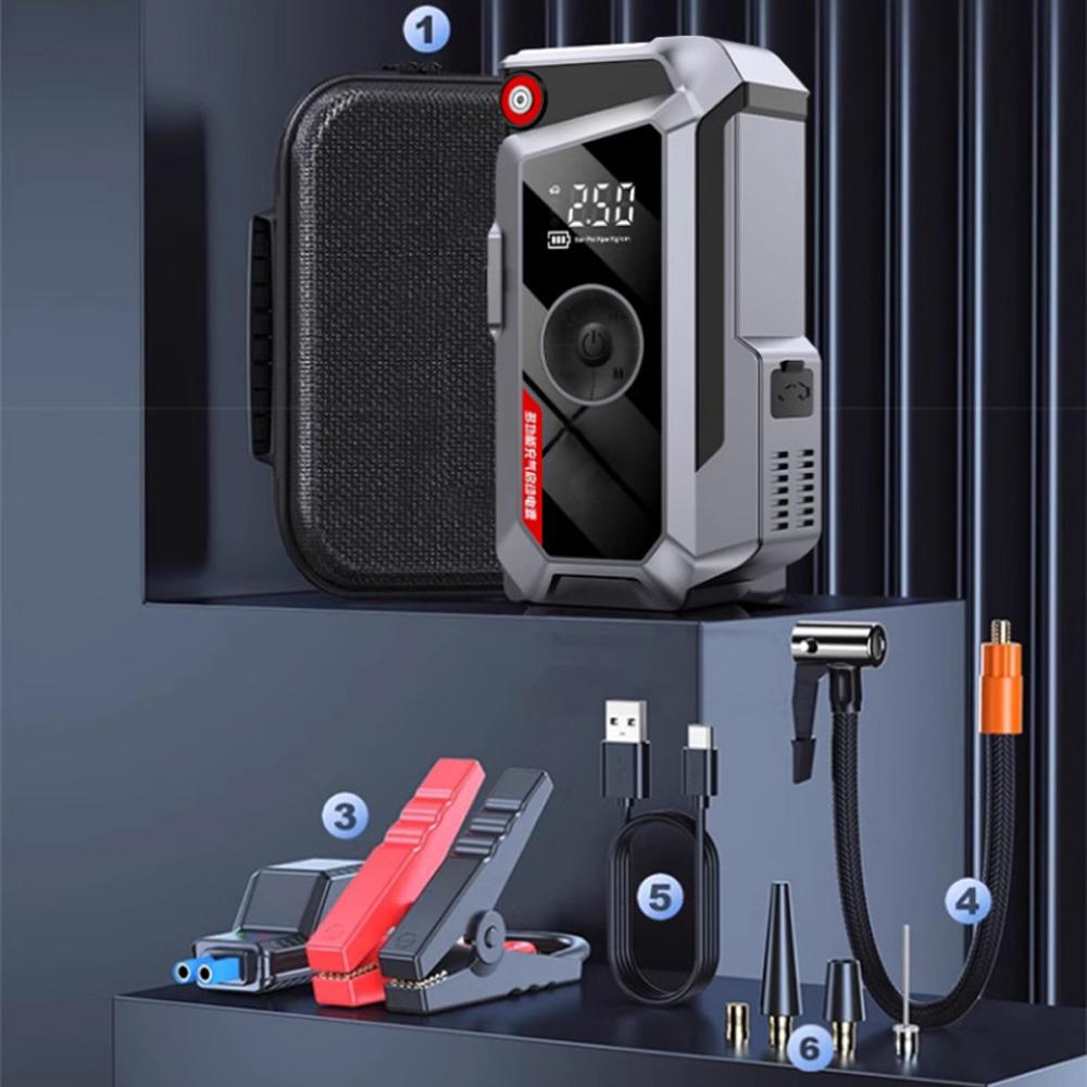 

4 в 1 автомобильный пусковой воздушный насос внешний аккумулятор освещение портативный воздушный компрессор автомобильные аккумуляторные стартеры запуск авто шиномонтаж