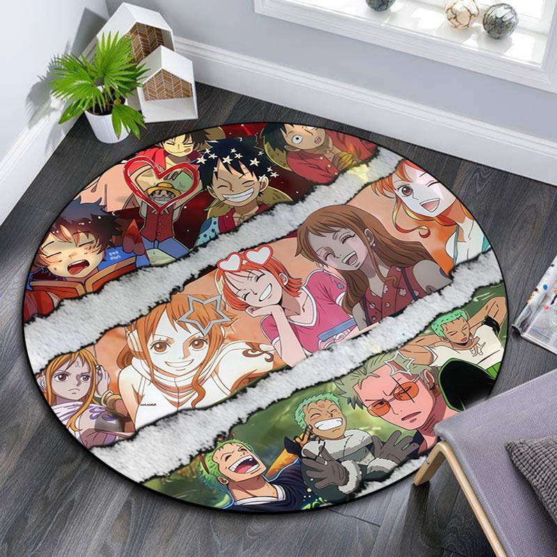 One Piece3,Round Area Rug,Carpet Rug for Living Room Bedroom Sofa Playroom Decor,Non-slip Floor Mat