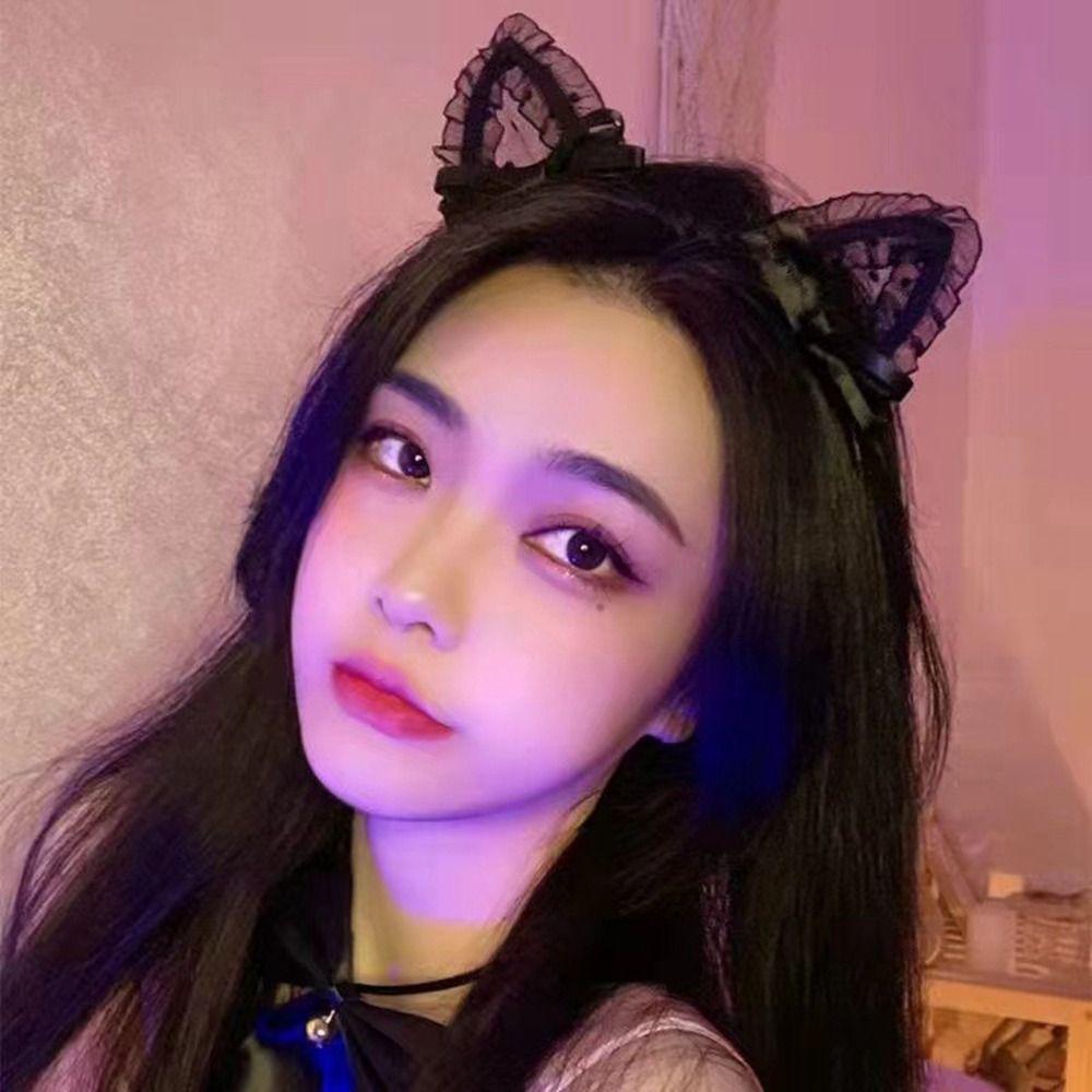 Lace Cat Ears Hairband Sexy Headdress Fashion Lace Headband  Birthday Party