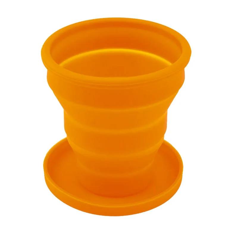 Portable Silicone Retractable Folding Cup with Lid Outdoor Telescopic Collapsible Drinking Cup Travel Camping Water Cup