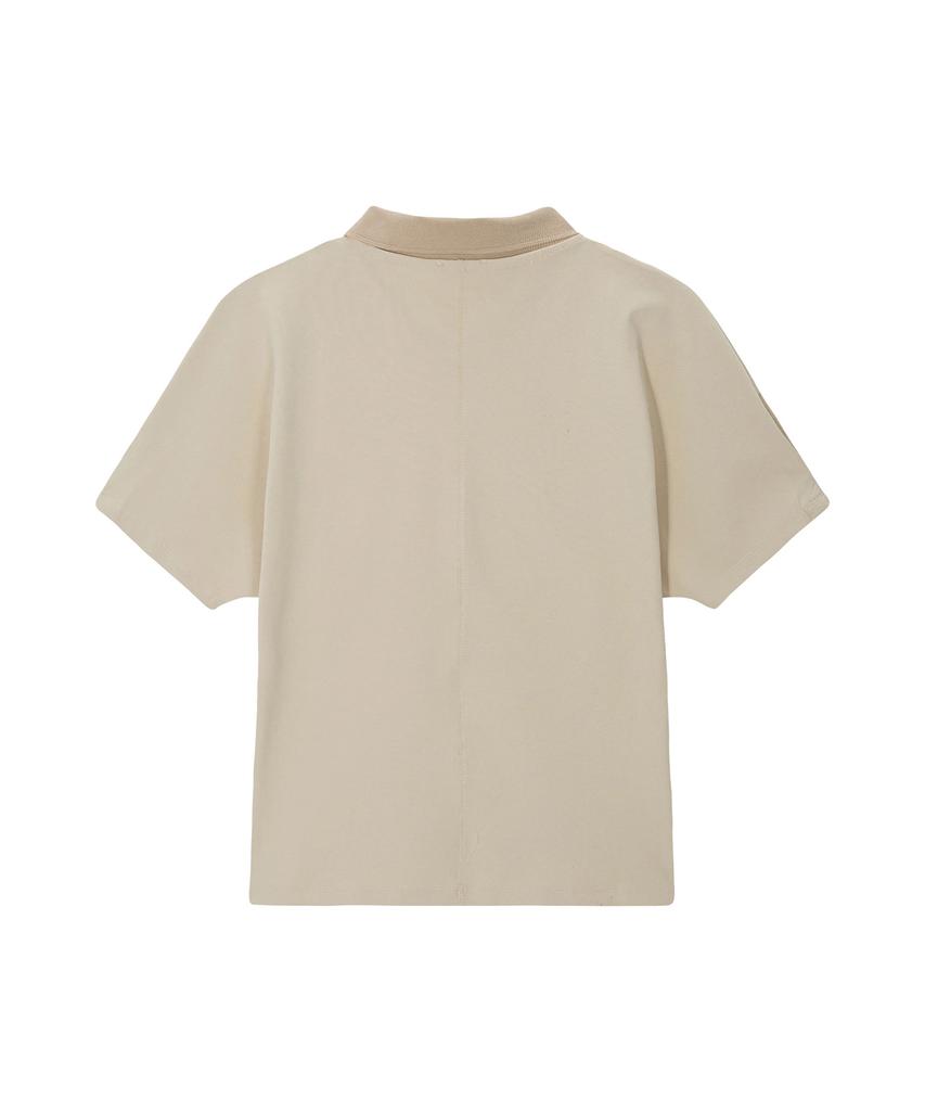 5HOURS Volume Raglan Collar-T _ Beige