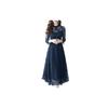 [Sueeya] (Sueeya) Women's Lace Long Frill Dress, Long Sleeves, Flare, All-over Print, Cute, High Waist, Slimming Effect, Stylish, Sheer, Beautiful,