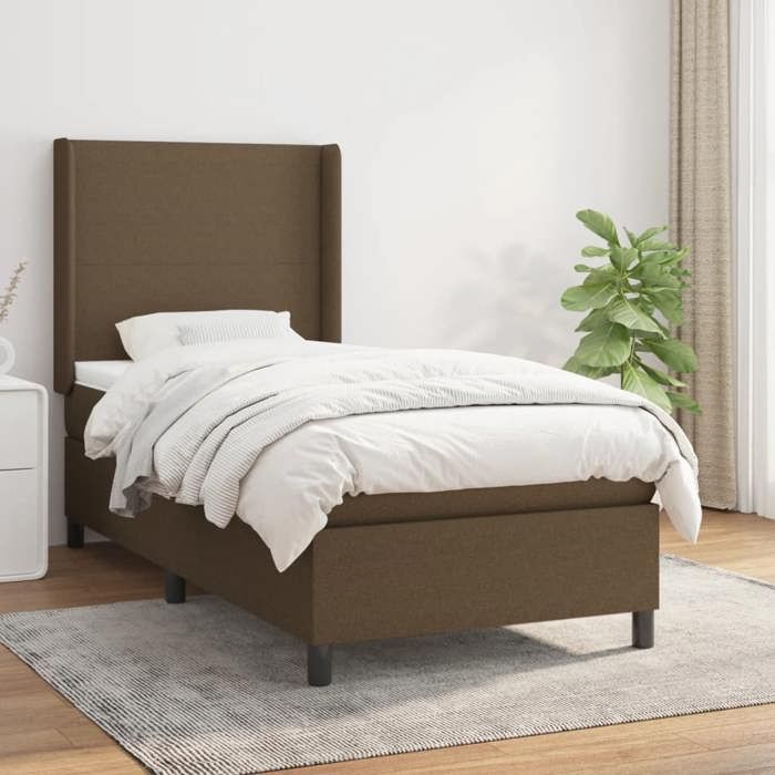 Maison Exclusive - Sommier à lattes de lit avec matelas Marron foncé 80x200 cm