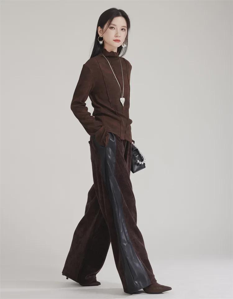 Maillard Women's Wide-Leg Velvet-Lined Sports Sweatpants for Autumn/Winter