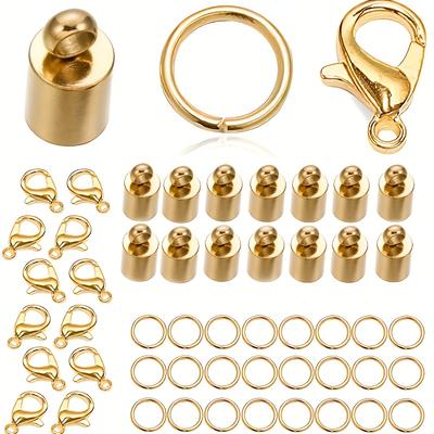 70Pcs/Lot 3 4 5 6 8 9 10mm Bracelet Lobster Clasps Hooks Crimp Cord End Tip Caps Connectors For Jewelry Making Findings Supplies
