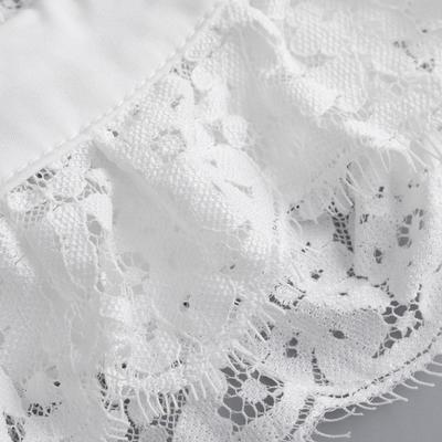 Women Faux Collar Eyelash Flower Lace Detachable Blouse Collar Necklace with False Sleeves Cuffs Set Clothing Accessory