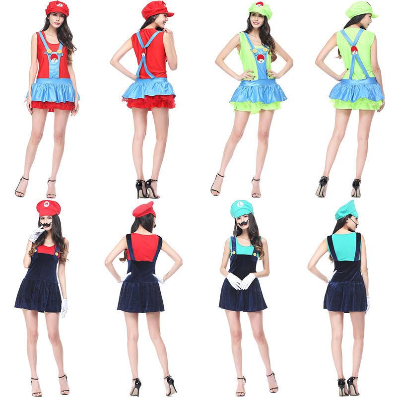 Stylish Mario Anime Game Costume Perfect For Halloween Womens Super Mario Outfit
