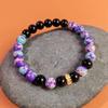 This 8mm purple imperial stone+obsidian natural stone hand-woven bracelet is suitable for both men and women and is a perfect choice for everyday wear