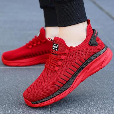 Mode Frühling Rot Freizeitschuhe Mesh Atmungsaktive Sneaker für Herren Outdoor Slipper Walking Schuhe Herren Schnürschuhe Trainer Herren Sportschuhe
