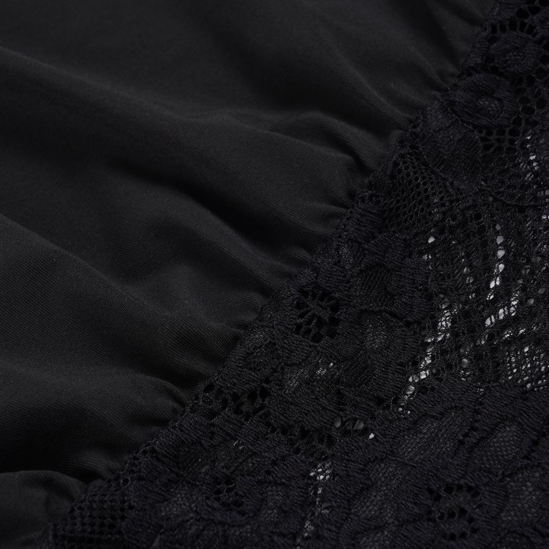 European Elegant Off-Shoulder Lace Patchwork Cropped Top - Slim-Fit Women's Style, Short-Sleeved.