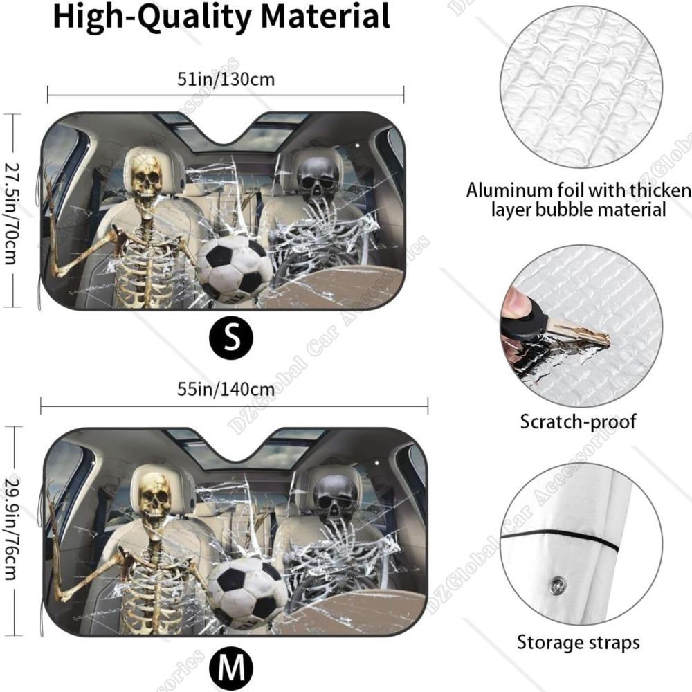 Skull Car Sunshade for Front Windshield Sunshades Sun Visor Protector Blocks Uv Rays Foldable Keep Your Vehicle Cool