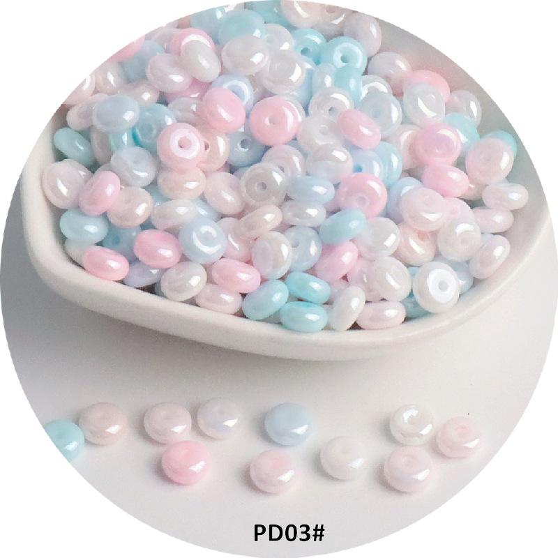 6mm Cream Macaron Pearlescent Glass Abacus Beads for DIY Jewelry & Hair Accessories