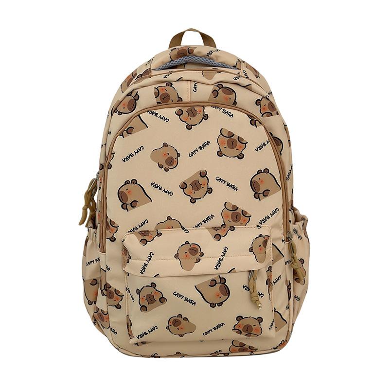 

Новый милый рюкзак с капибарой для ученика начальной школы, ученика средней школы, школьная сумка, рюкзак большой вместимости
