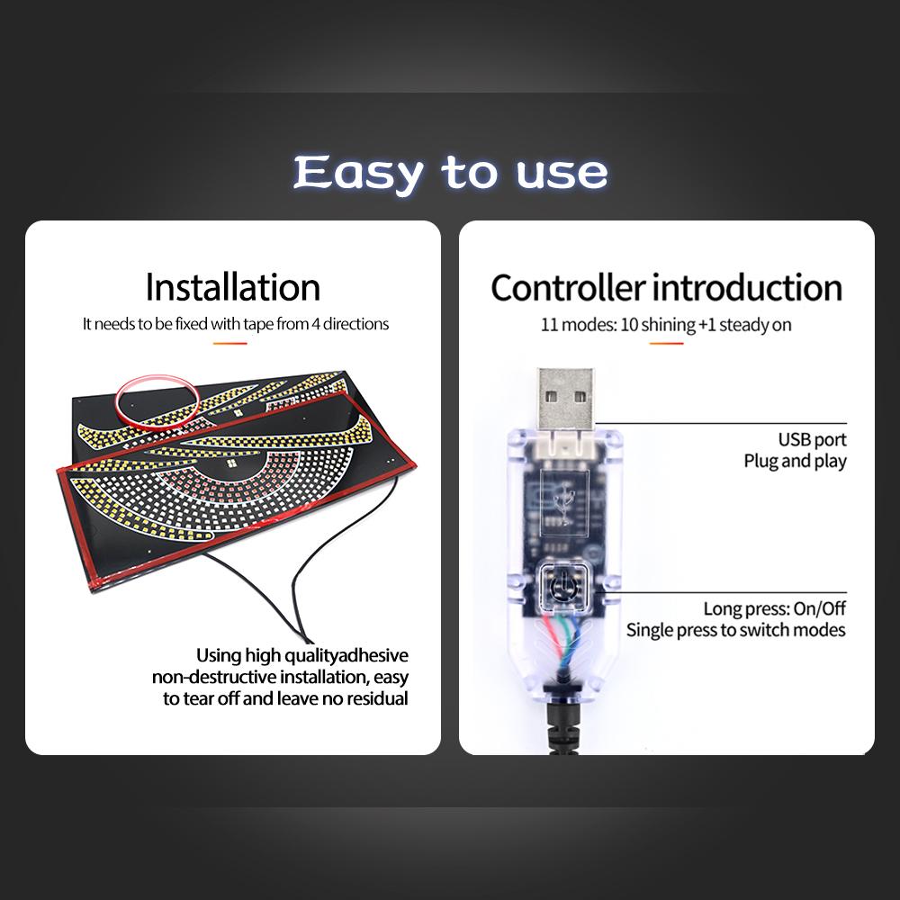 2 Stück Dynamisches Big Devil Eyes Licht für LKW Flexible LED-Anzeige für Autoscheibe LED LKW Dekorlicht